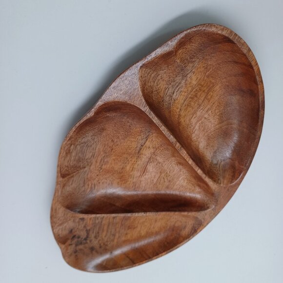 Alii Woods Honolulu Vintage Wood Tray Monkey Pod Wood 3 Sections - Picture 6 of 15